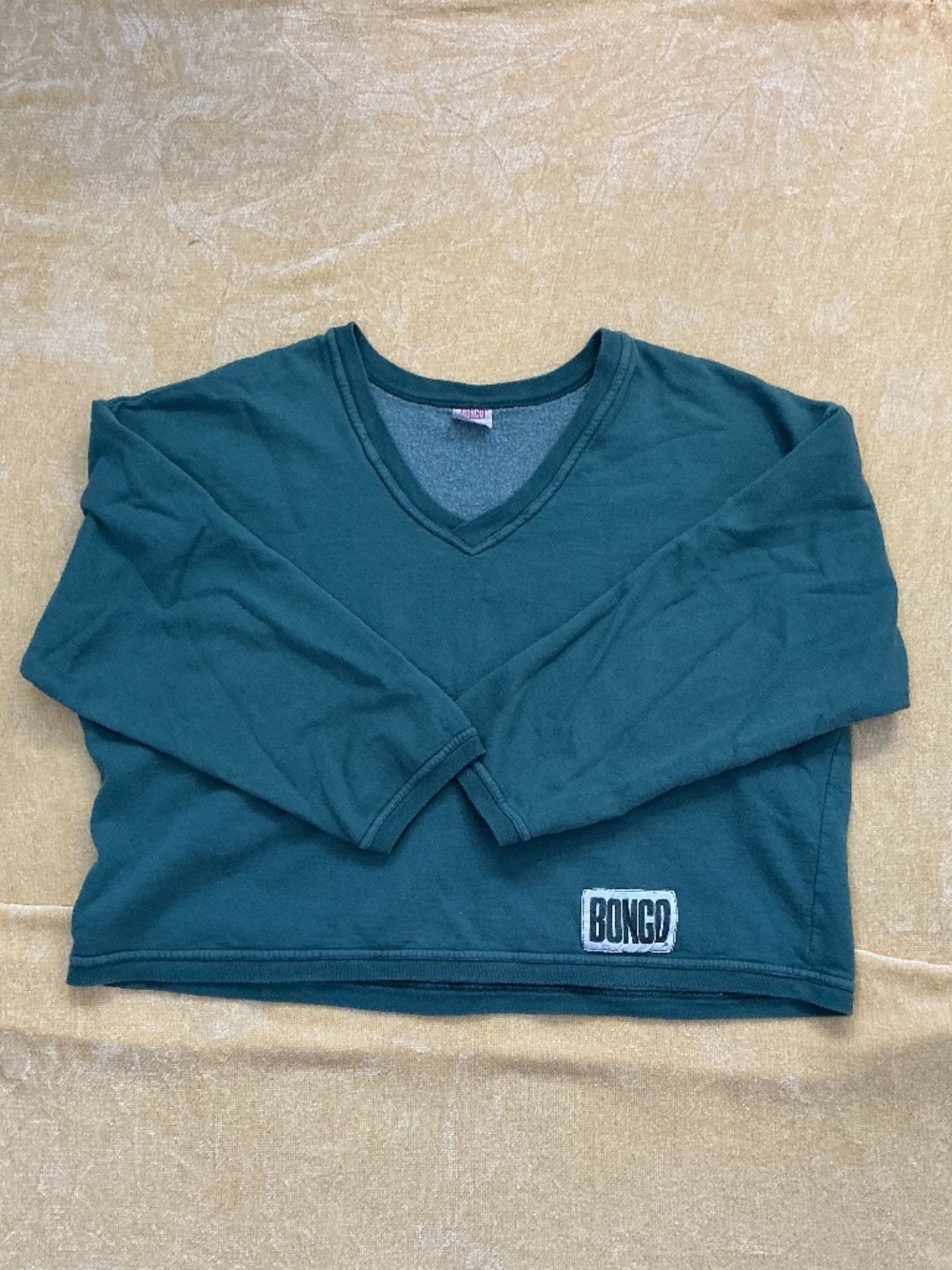 VINTAGE BONGO V-NECK CROPPED SWEATER (size: large)